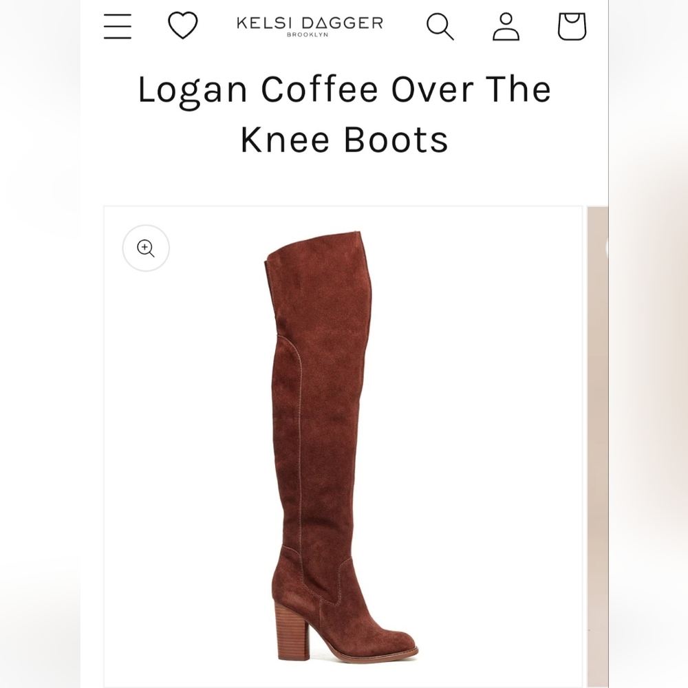 NWOT Kelsi Dagger Boots Over the Knee “Logan” Coffee Size 8